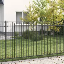 vidaXL Tüske Kerítés Fekete 200 x 166 cm Porszórt acél