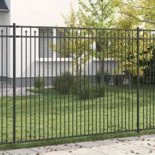 vidaXL Tüske Kerítés Fekete 200 x 200 cm Porszórt acél