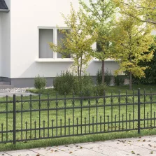   vidaXL Tüskés gyűrűs kerítés Fekete 200 x 130 cm Porszórt acél
