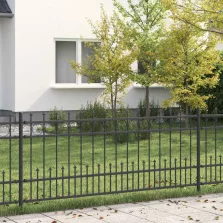   vidaXL Tüskés gyűrűs kerítés Fekete 200 x 130 cm Porszórt acél
