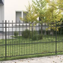   vidaXL Tüskés gyűrűs kerítés Fekete 200 x 130 cm Porszórt acél