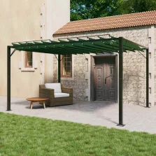   vidaXL Sátras pavilon lamellás tetővel Zöld 3 x 4 x 2,14 m
