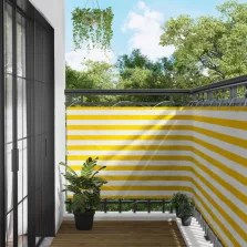   vidaXL Erkély Szúnyogháló Sárga és Fehér 110 x 300 cm Oxford Szövet