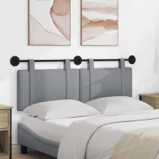   vidaXL Fali Fejtámla Egyszínű Világosszürke 130 x 55 x 5 cm szövet