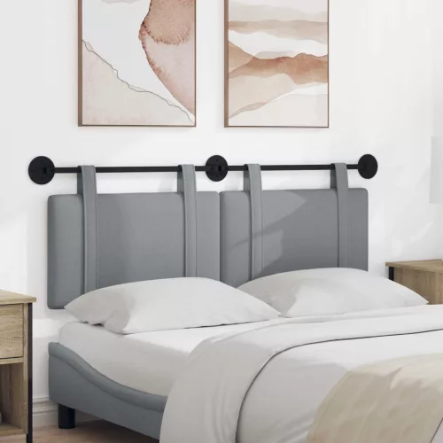 vidaXL Fali Fejtámla Egyszínű Világosszürke 130 x 55 x 5 cm szövet