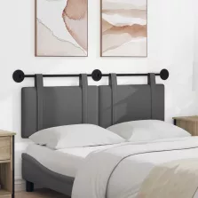   vidaXL Fali Fejtámla Egyszínű Sötétszürke 130 x 55 x 5 cm szövet