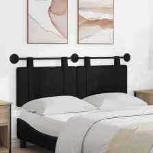   vidaXL Fali Fejtámla Falra szerelhető Fekete 130 x 55 x 5 cm szövet