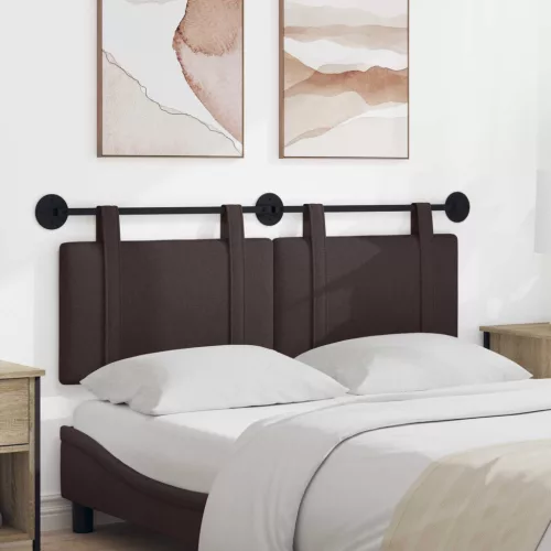 vidaXL Fali Fejtámla Egyszínű Sötét Barna 130 x 55 x 5 cm szövet