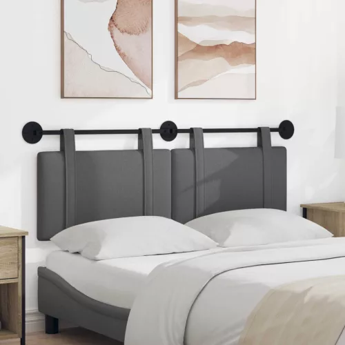 vidaXL Fali Fejtámla Egyszínű Sötétszürke 150 x 55 x 5 cm szövet