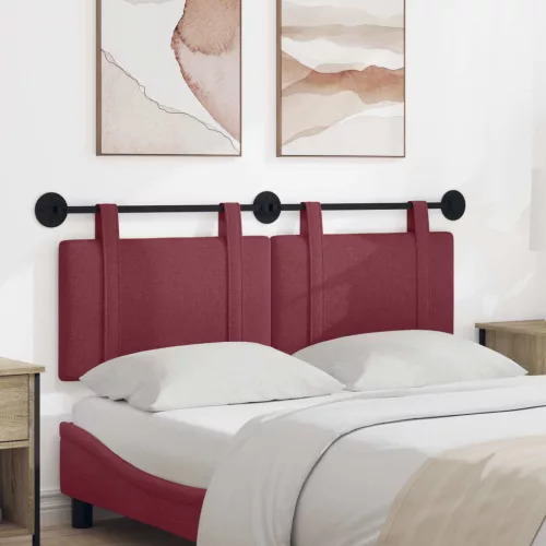 vidaXL Fali Fejtámla Falra szerelhető Bordó 150 x 55 x 5 cm szövet