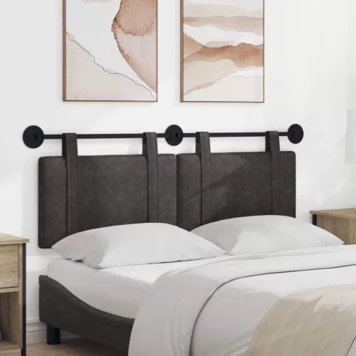 vidaXL Fali Fejtámla Falra szerelhető Fekete 150 x 55 x 5 cm Antik PU