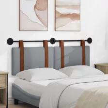   vidaXL Fali Fejtámla Egyszínű Világosszürke 150 x 55 x 5 cm Antik PU
