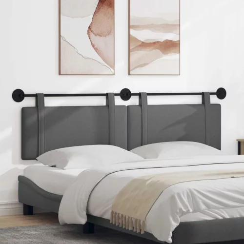 vidaXL Fali Fejtámla Egyszínű Sötétszürke 170 x 55 x 5 cm szövet