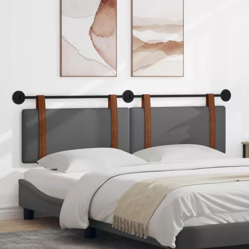 vidaXL Fali Fejtámla Egyszínű Sötétszürke 170 x 55 x 5 cm Antik PU