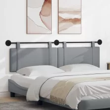   vidaXL Fali Fejtámla Egyszínű Világosszürke 190 x 55 x 5 cm szövet