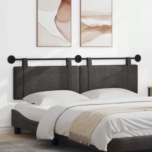 vidaXL Fali Fejtámla Falra szerelhető Fekete 190 x 55 x 5 cm Antik PU