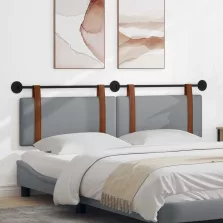   vidaXL Fali Fejtámla Egyszínű Világosszürke 190 x 55 x 5 cm Antik PU