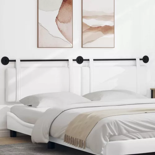 vidaXL Fali Fejtámla Falra szerelhető Fehér 210 x 55 x 5 cm szövet