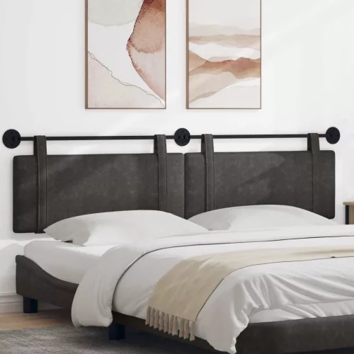 vidaXL Fali Fejtámla Falra szerelhető Fekete 210 x 55 x 5 cm Antik PU