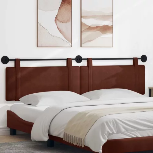 vidaXL Fali Fejtámla Egyszínű Fényes Barna 210 x 55 x 5 cm Antik PU