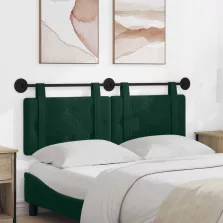 vidaXL Fali Fejtámla Sötétzöld 130 x 55 x 5 cm Bársony