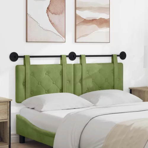 vidaXL Fali Fejtámla Világos zöld 130 x 55 x 5 cm Bársony