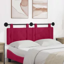   vidaXL Fali Fejtámla Falra szerelhető Bordó 130 x 55 x 5 cm Bársony