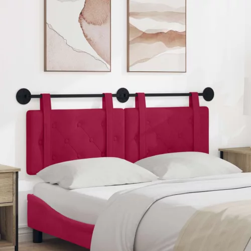 vidaXL Fali Fejtámla Falra szerelhető Bordó 130 x 55 x 5 cm Bársony