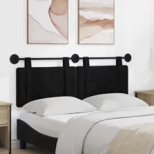   vidaXL Fali Fejtámla Falra szerelhető Fekete 130 x 55 x 5 cm Bársony