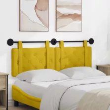   vidaXL Fali Fejtámla Falra szerelhető Sárga 130 x 55 x 5 cm Bársony