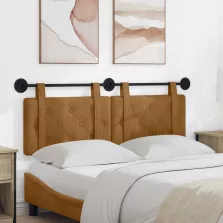   vidaXL Fali Fejtámla Falra szerelhető Barna 130 x 55 x 5 cm Bársony