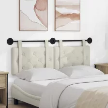  vidaXL Fali Fejtámla Falra szerelhető Krém 130 x 55 x 5 cm Bársony