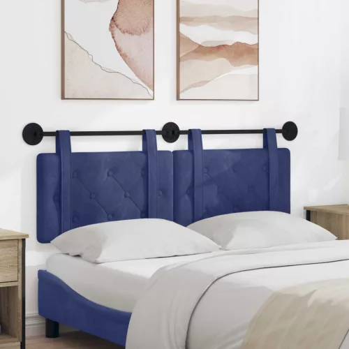 vidaXL Fali Fejtámla Rendőrségi kék 130 x 55 x 5 cm Bársony