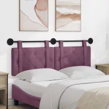   vidaXL Fali Fejtámla Falra szerelhető Lila 130 x 55 x 5 cm Bársony