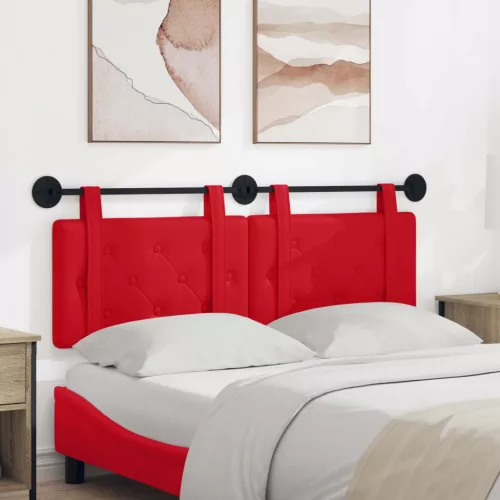 vidaXL Fali Fejtámla Falra szerelhető Piros 130 x 55 x 5 cm Műbőr