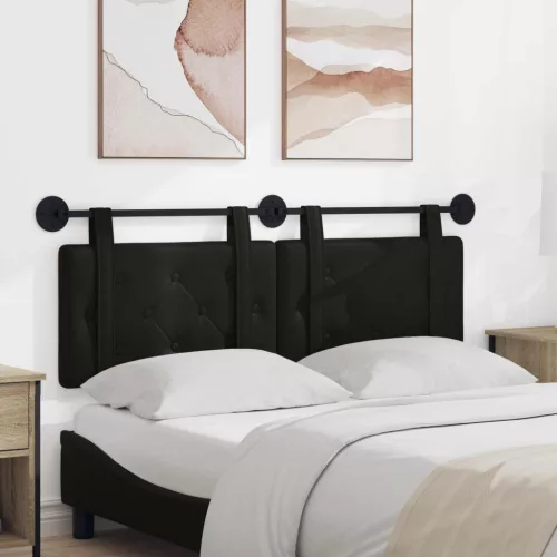 vidaXL Fali Fejtámla Falra szerelhető Fekete 130 x 55 x 5 cm Műbőr