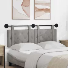   vidaXL Fali Fejtámla Világosszürke 150 x 55 x 5 cm Bársony