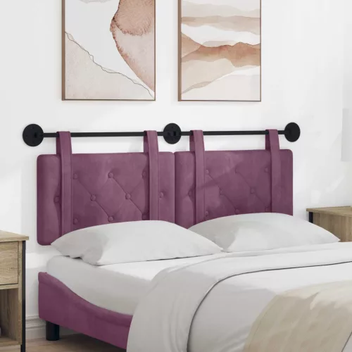 vidaXL Fali Fejtámla Falra szerelhető Lila 150 x 55 x 5 cm Bársony