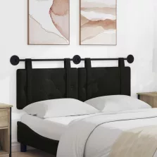   vidaXL Fali Fejtámla Falra szerelhető Fekete 150 x 55 x 5 cm Műbőr