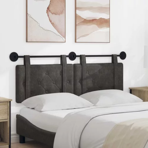 vidaXL Fali Fejtámla Falra szerelhető Fekete 150 x 55 x 5 cm Antik PU