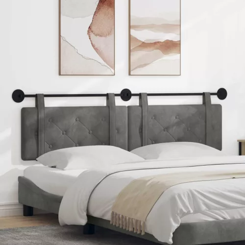 vidaXL Fali Fejtámla Sötétszürke 170 x 55 x 5 cm Bársony