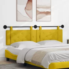   vidaXL Fali Fejtámla Falra szerelhető Sárga 170 x 55 x 5 cm Bársony