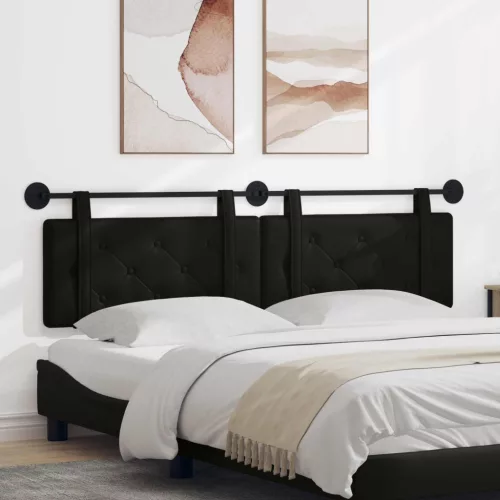 vidaXL Fali Fejtámla Falra szerelhető Fekete 170 x 55 x 5 cm Műbőr