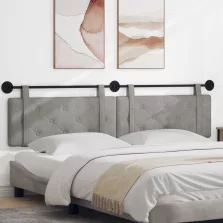   vidaXL Fali Fejtámla Világosszürke 210 x 55 x 5 cm Bársony