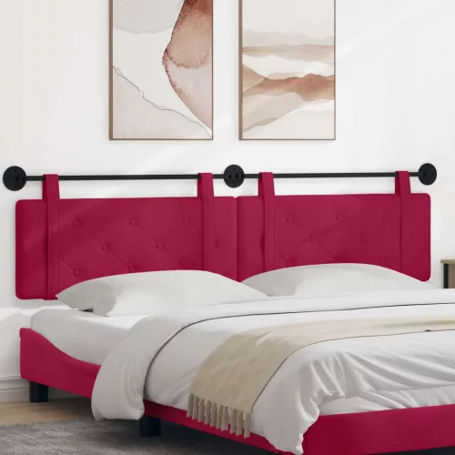 vidaXL Fali Fejtámla Falra szerelhető Bordó 210 x 55 x 5 cm Bársony