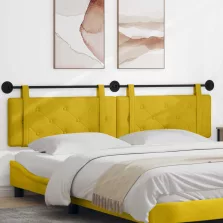  vidaXL Fali Fejtámla Falra szerelhető Sárga 210 x 55 x 5 cm Bársony
