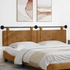   vidaXL Fali Fejtámla Falra szerelhető Barna 210 x 55 x 5 cm Bársony