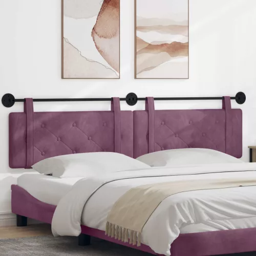 vidaXL Fali Fejtámla Falra szerelhető Lila 210 x 55 x 5 cm Bársony