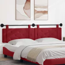   vidaXL Fali Fejtámla Falra szerelhető Bordó 210 x 55 x 5 cm Műbőr
