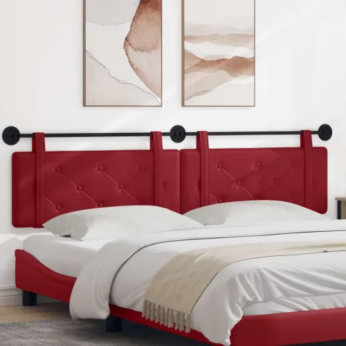 vidaXL Fali Fejtámla Falra szerelhető Bordó 210 x 55 x 5 cm Műbőr